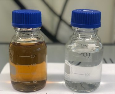 Leached water, before and after treatment with MCT
